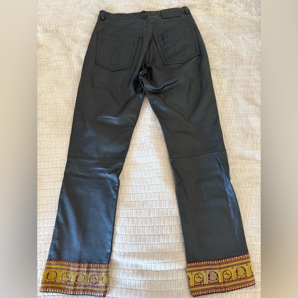Calvin Klein Black Leather Pants - Picture 3 of 8